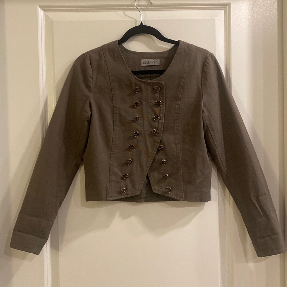 Vena Cava for Aqua Bloomingdale’s Women’s Jacket Olive Green Military Style